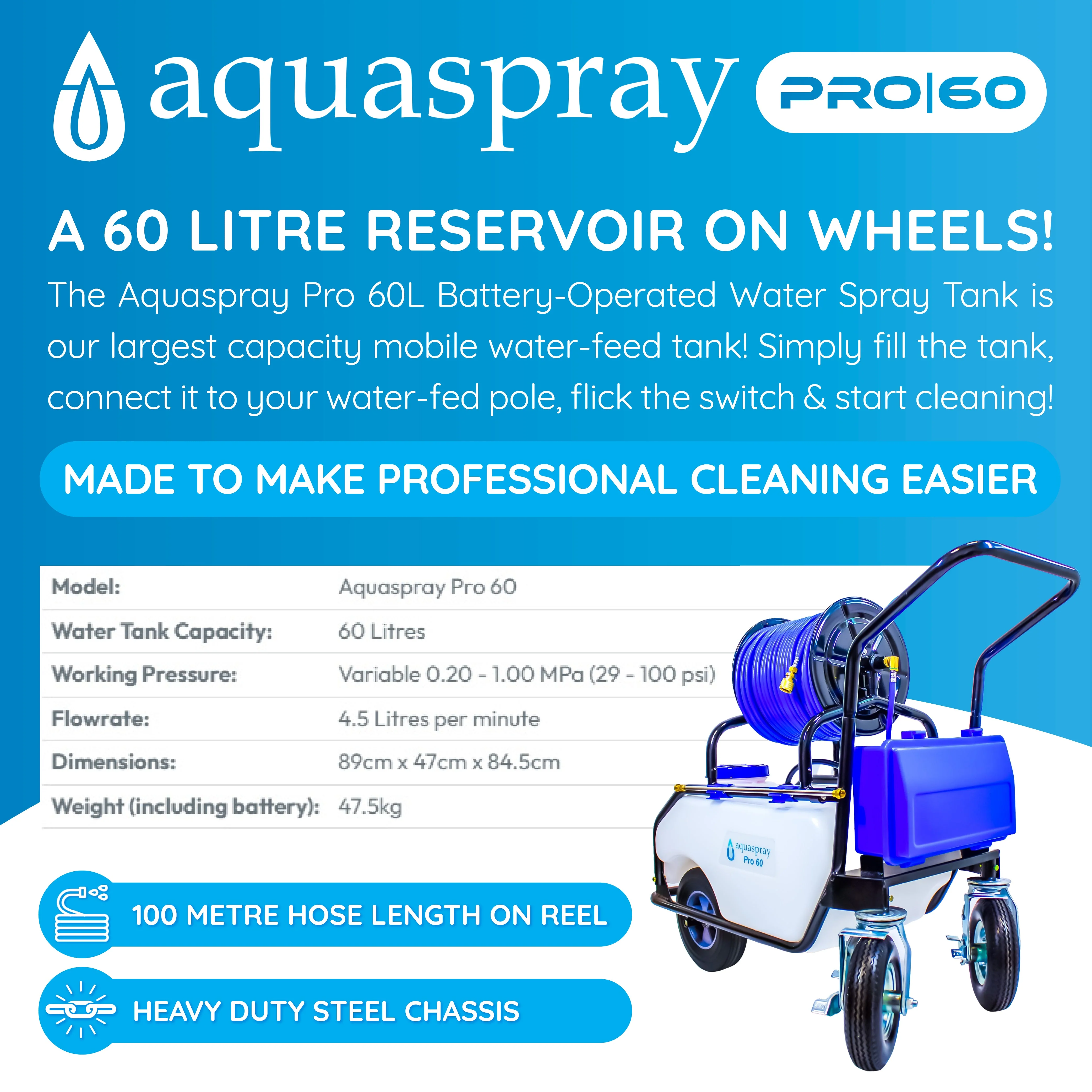 Aquaspray® Pro 60L Battery-Operated Water Spray Tank - Image 3