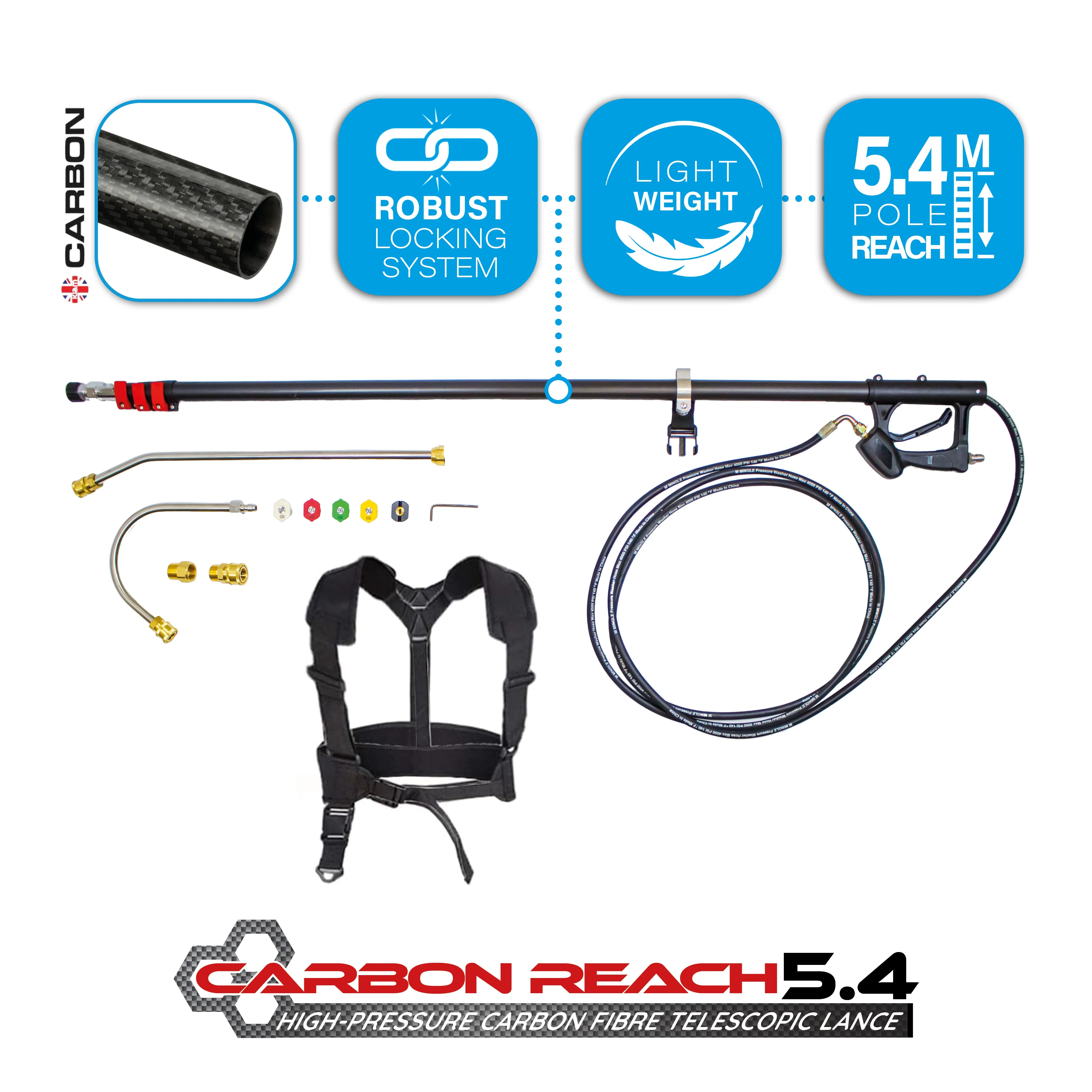 Carbon Reach 5.4 Metre Telescopic Carbon Fibre Lance - Image 5