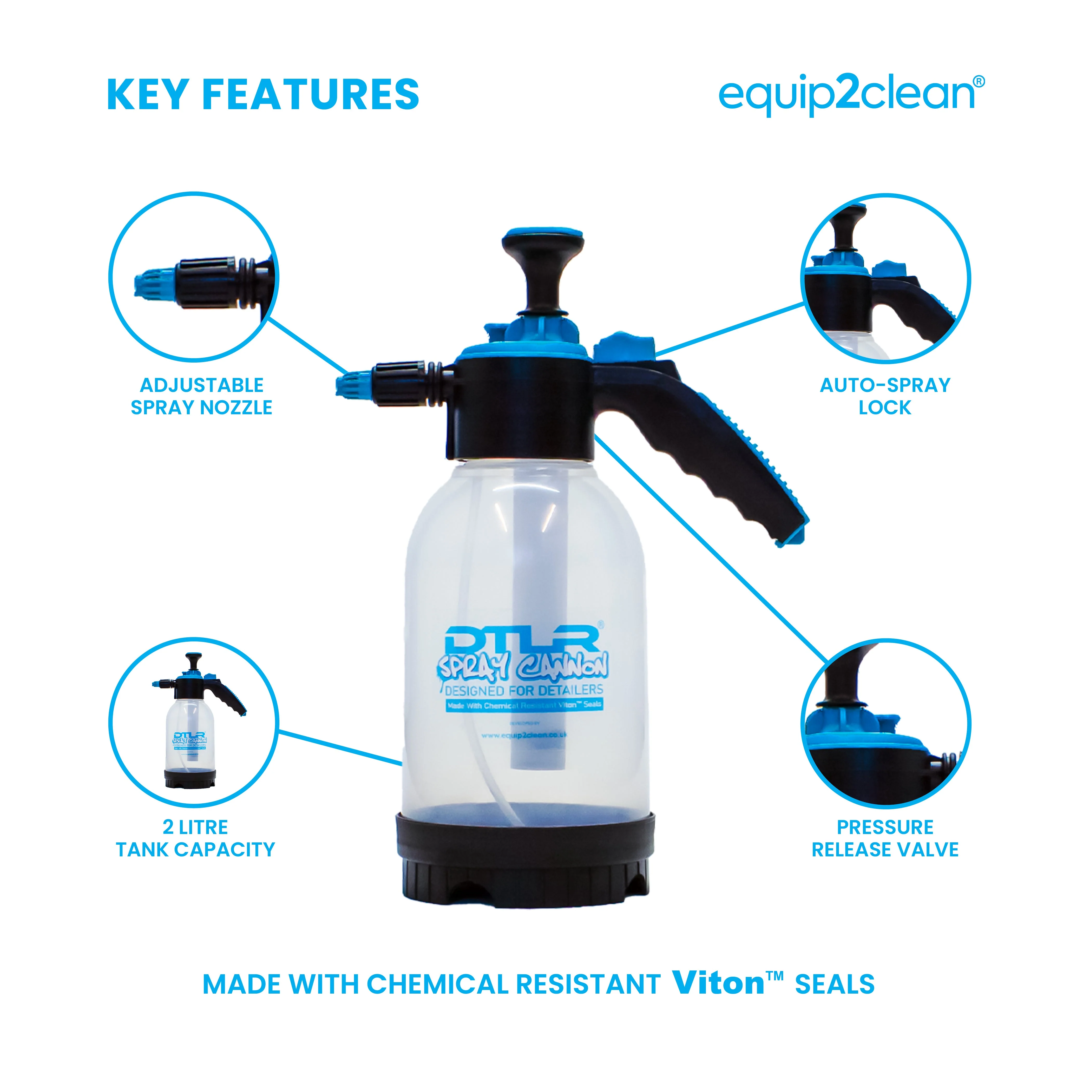DTLR® Spray Cannon - pump action with VITON seals - 2 litre - Image 3